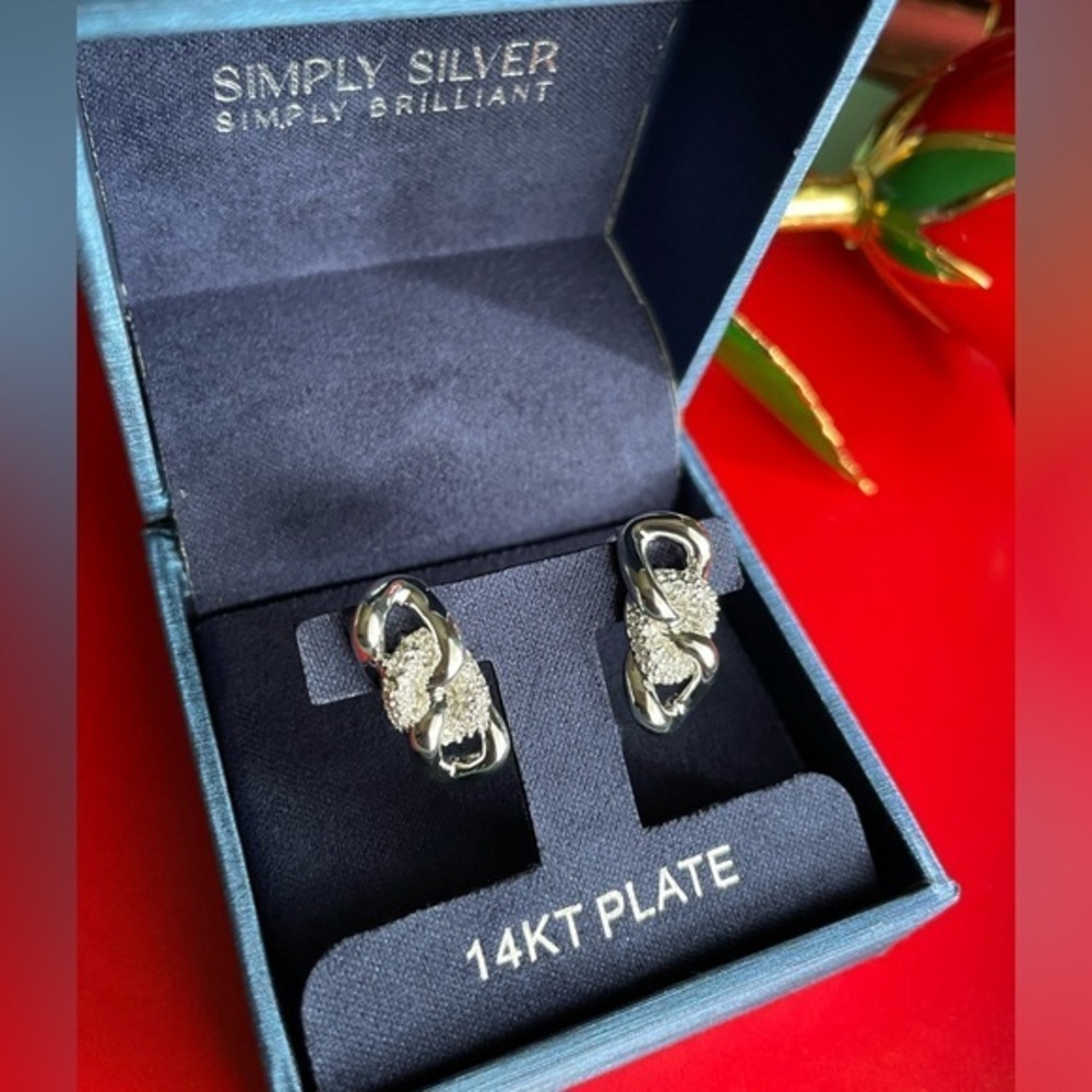 14KT Plate Earrings with Silver Accents